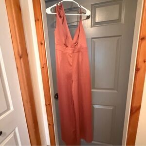 Lulu's Terracotta Sleeveless Jumpsuit